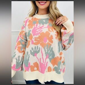 NWT EASEL FLOWER SWEATER